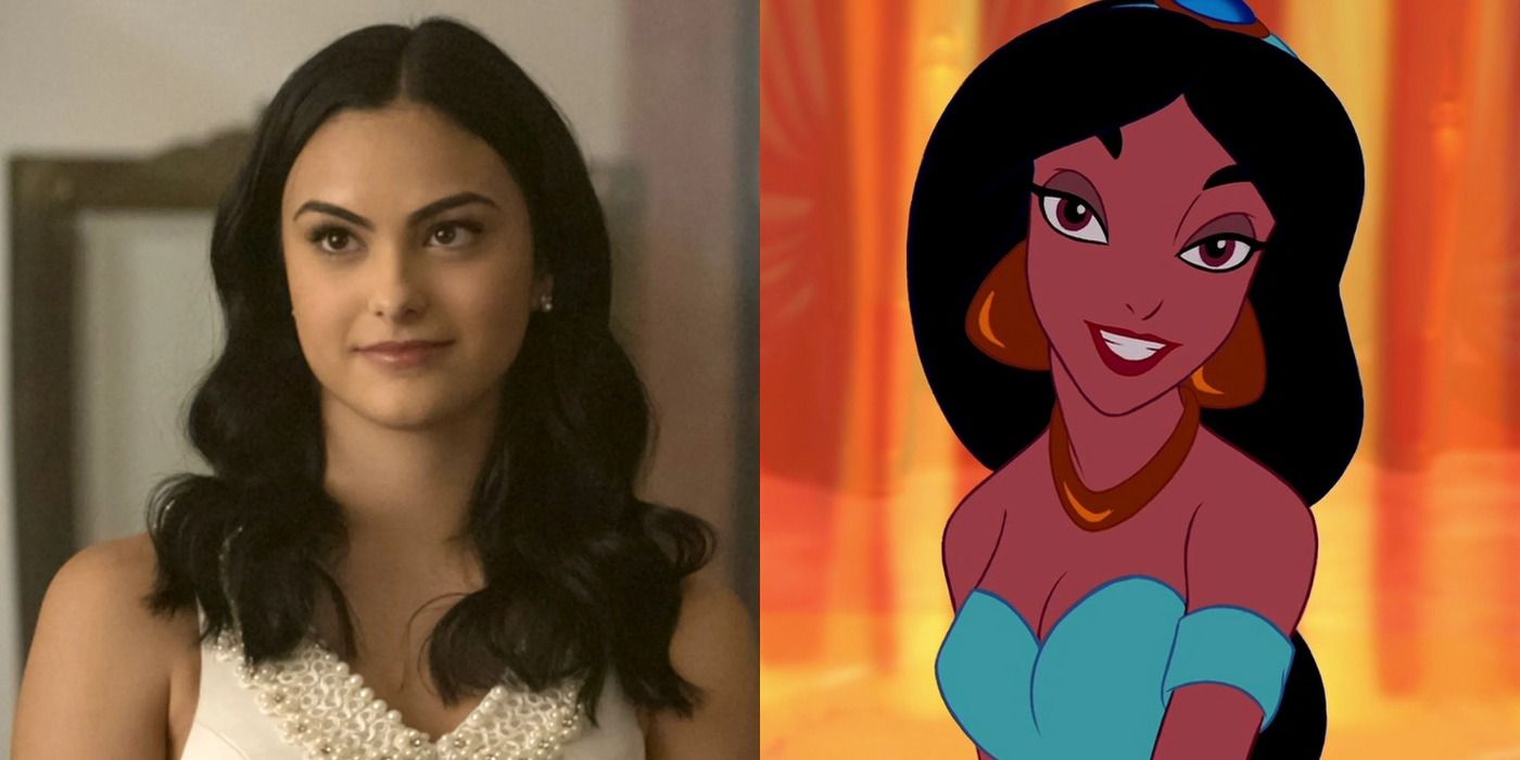 SPlit image showing Veronica in Riverdale and Jasmine in Aladdin
