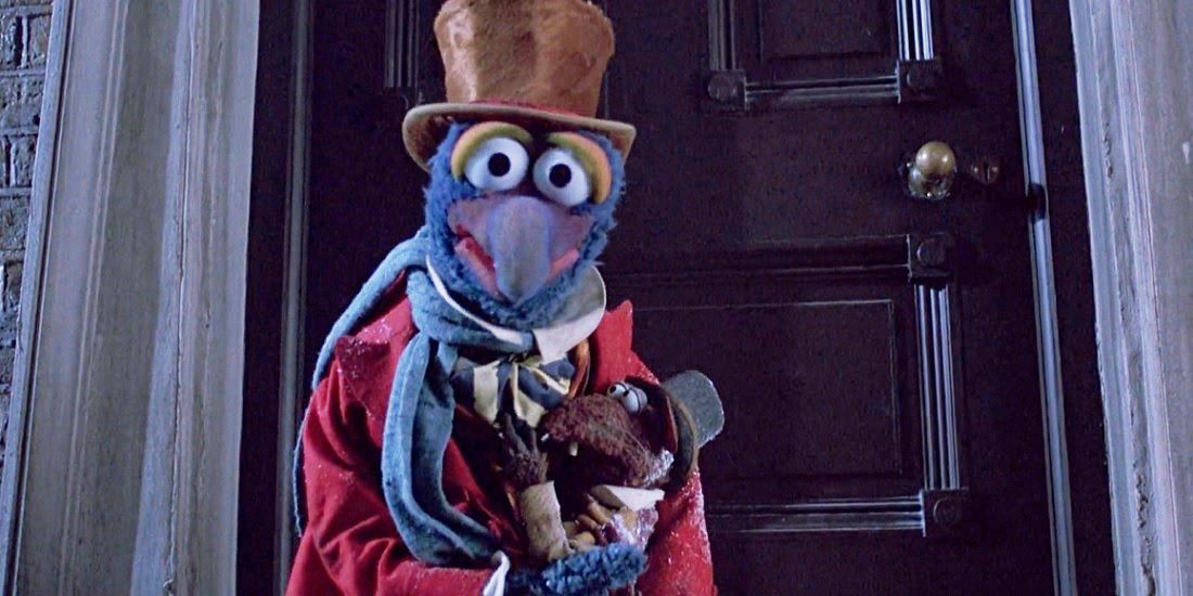 Rizzo hugging Gonzo in The Muppet Christmas Carol