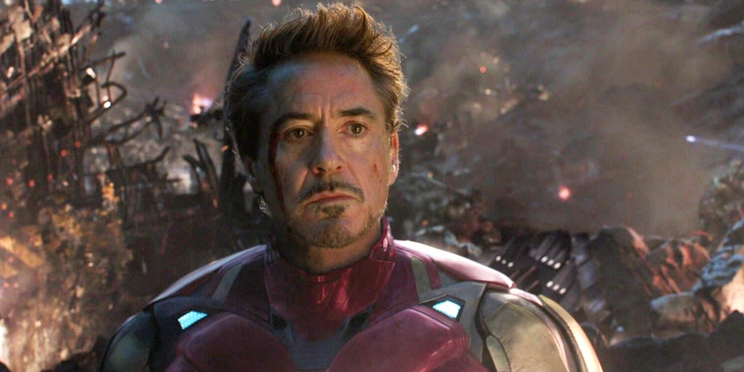 Iron Man with his helmet off in Avengers: Endgame