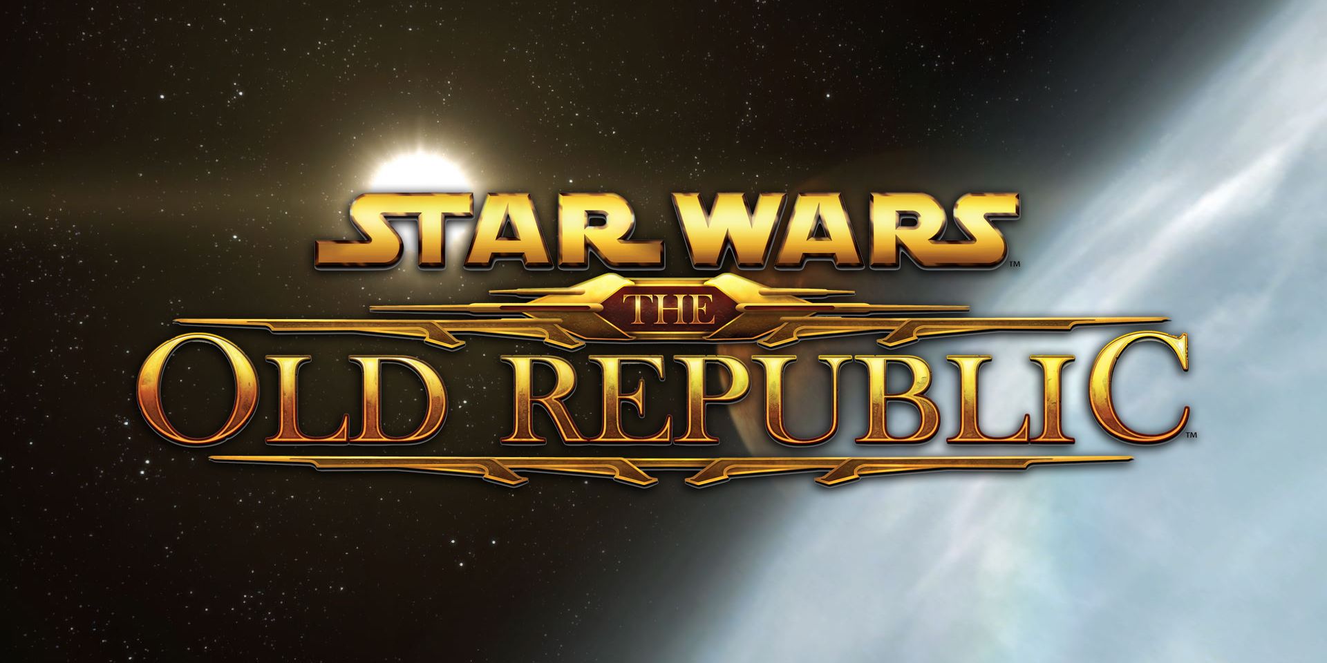 SWTOR main title against space background