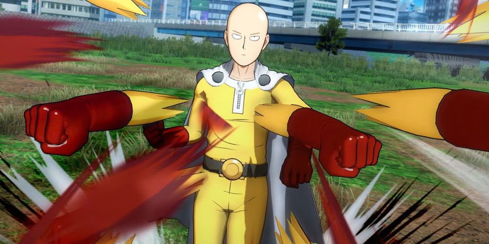 Saitama uses his special attack in One-Punch Man