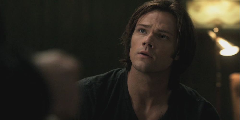 Sam looks up in terror on Supernatural