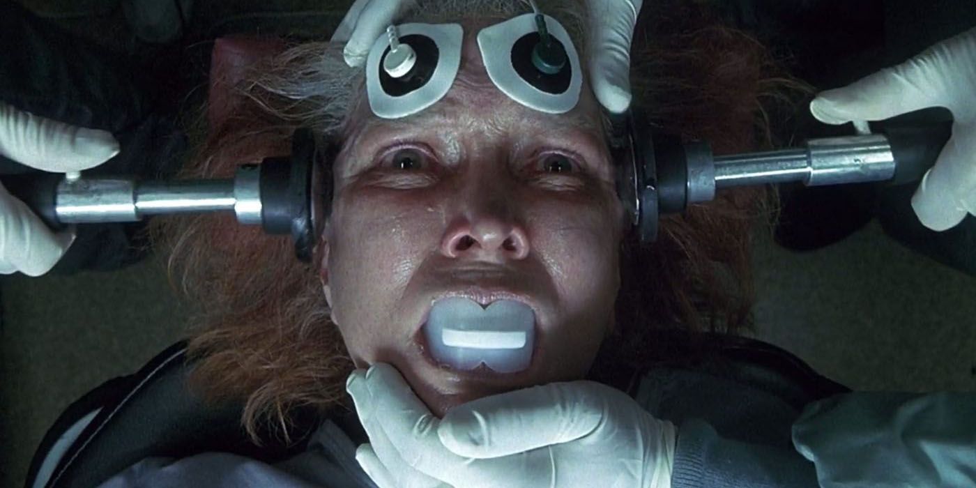 Sara getting electroshock therapy in Requiem for a Dream.