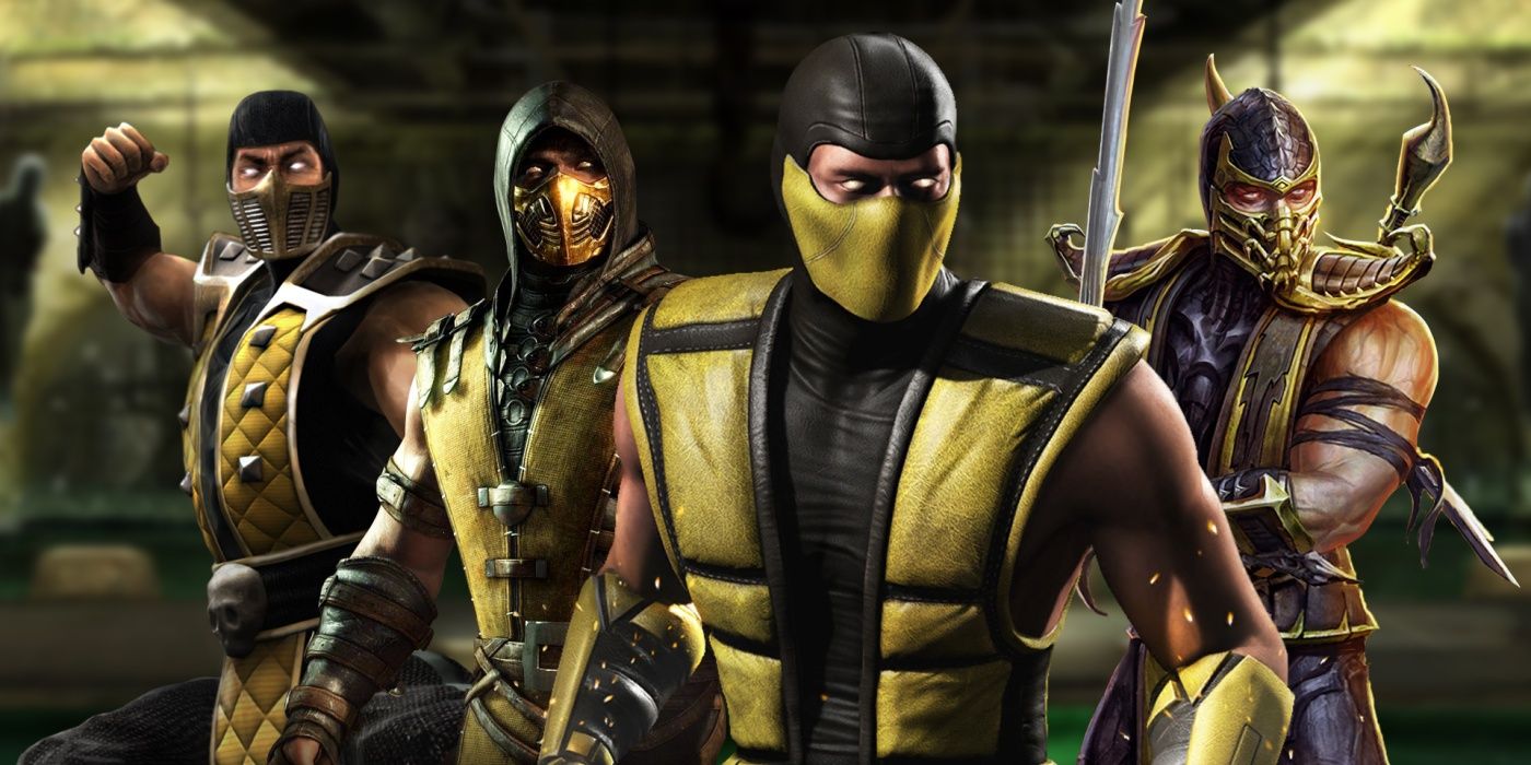 Scorpion's various costumes throughout the MK games