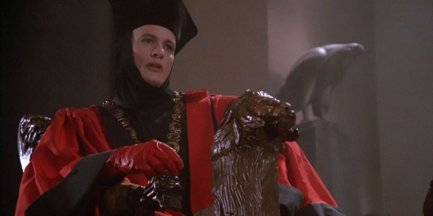 Q seen in the first episode of the series, Encounter at Farpoint