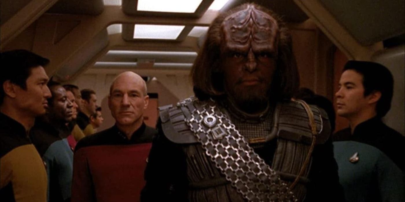 Worf going into battle in Redemption