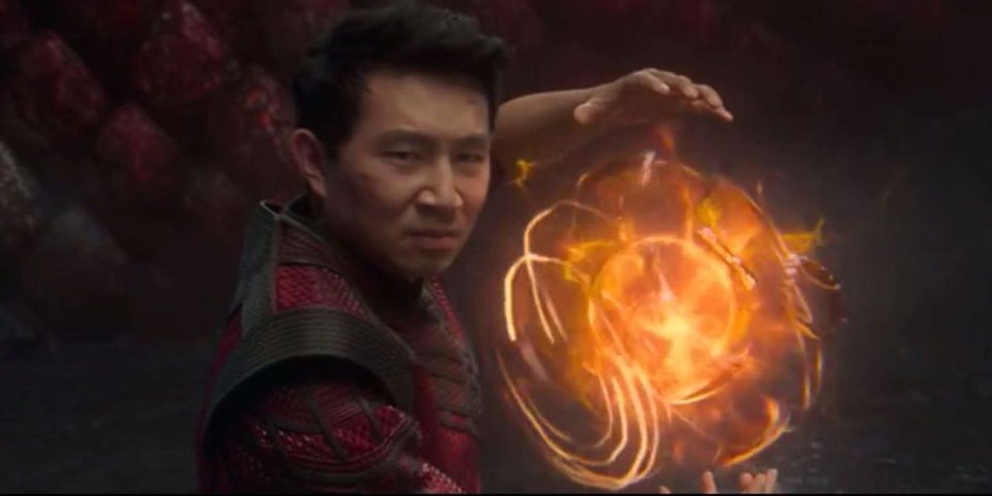 Shang-Chi forming the power of the Ten Rings in the movie.