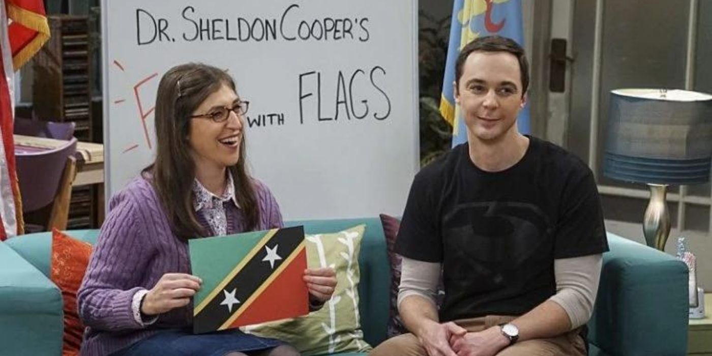Sheldon and Amy in an episode of Fun with Flags on TBBT
