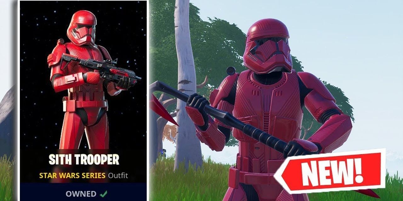 Sith Trooper standing in the open in Fortnite