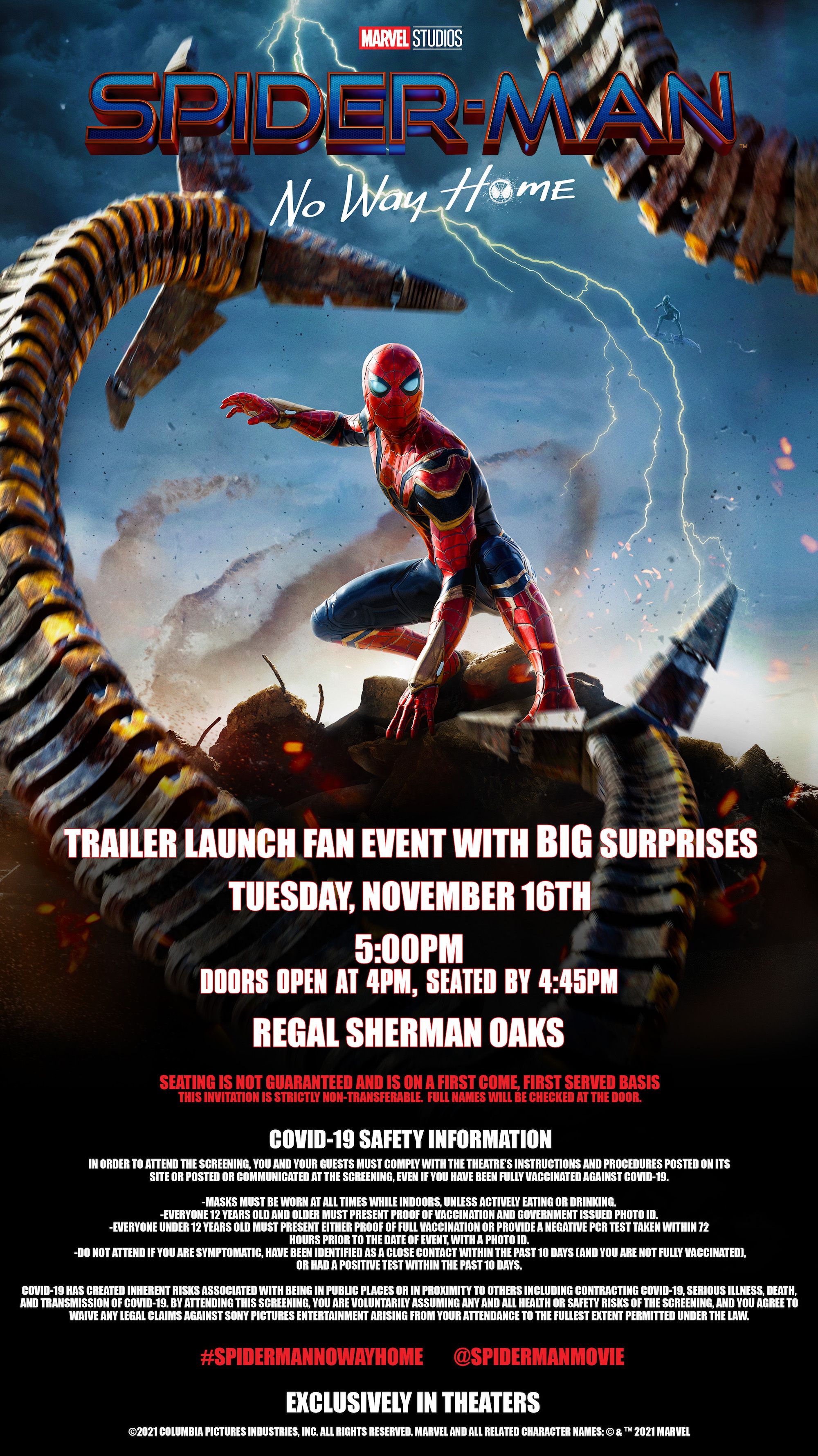 Spider-Man No Way Home Trailer Premiere Info