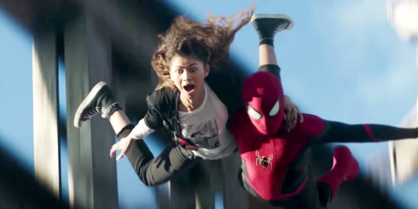 Spider-Man and MJ Falling in No Way Home Trailer