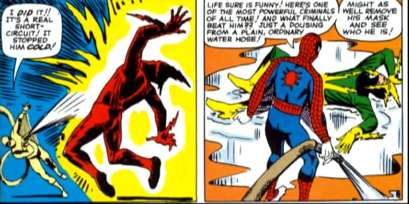 Spider-Man beat Electro with water in Marvel comics.