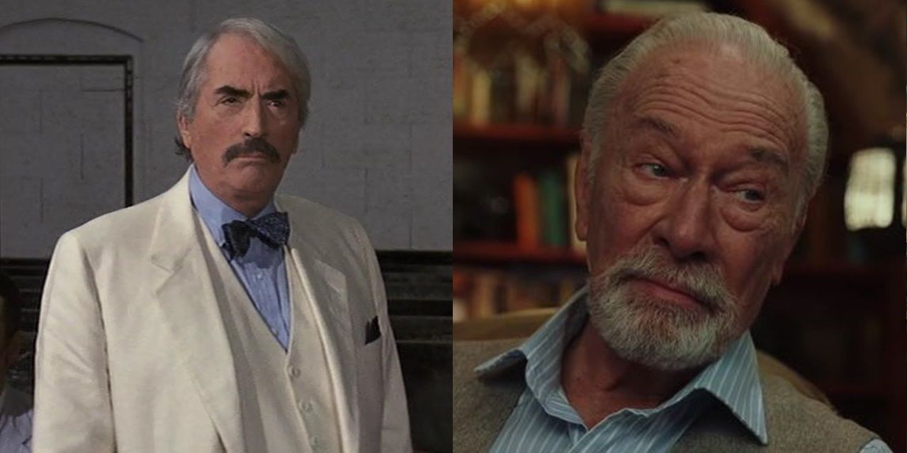 Split image of Gregory Peck in Cape Fear and Christopher Plummer in Knives Out