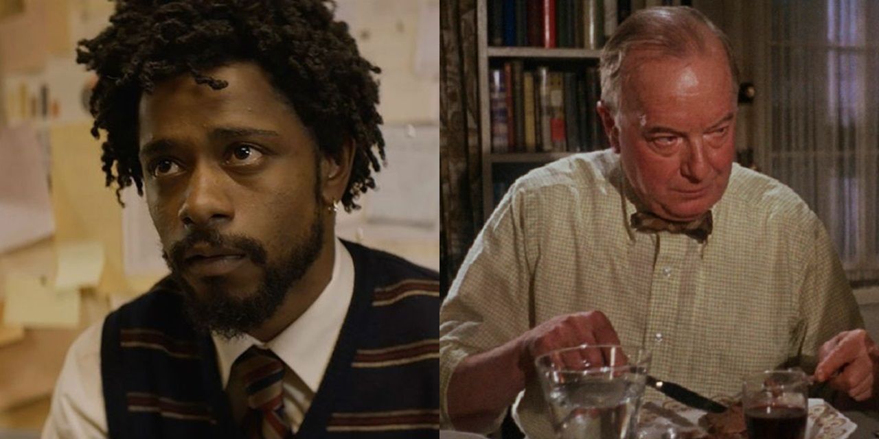Split image of Lakeith Stanfield in Sorry to Bother You and Maurice Evans in Rosemary's Baby