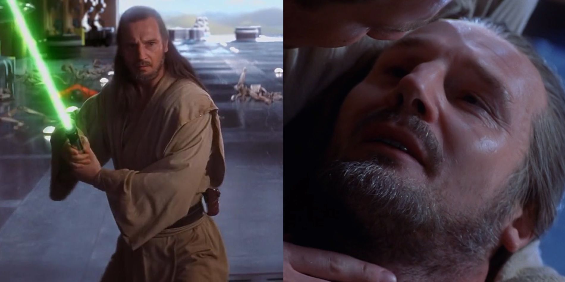 Alternate Death of Qui-Gon Jinn in The Phantom Menace 