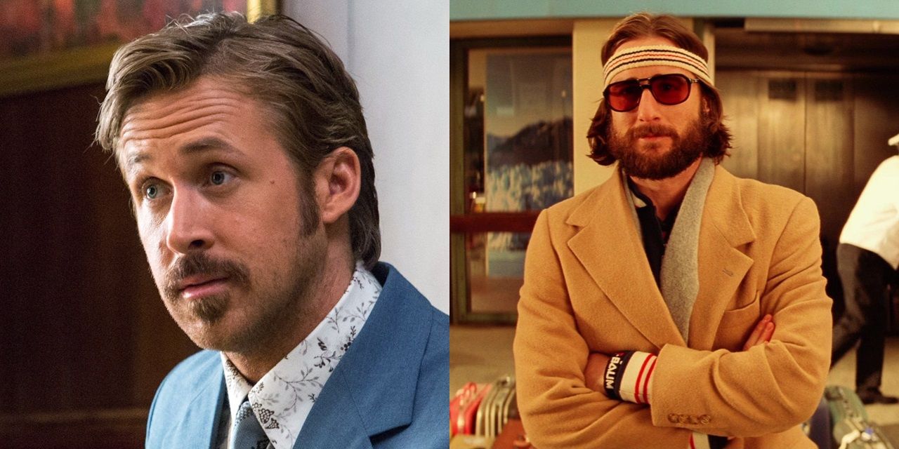 Split image of Ryan Gosling in The Nice Guys and Luke Wilson in The Royal Tenenbaums
