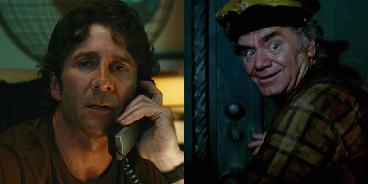 Split image of Sam Gilroy in Taken and Ernest Borgnine in Escape from New York