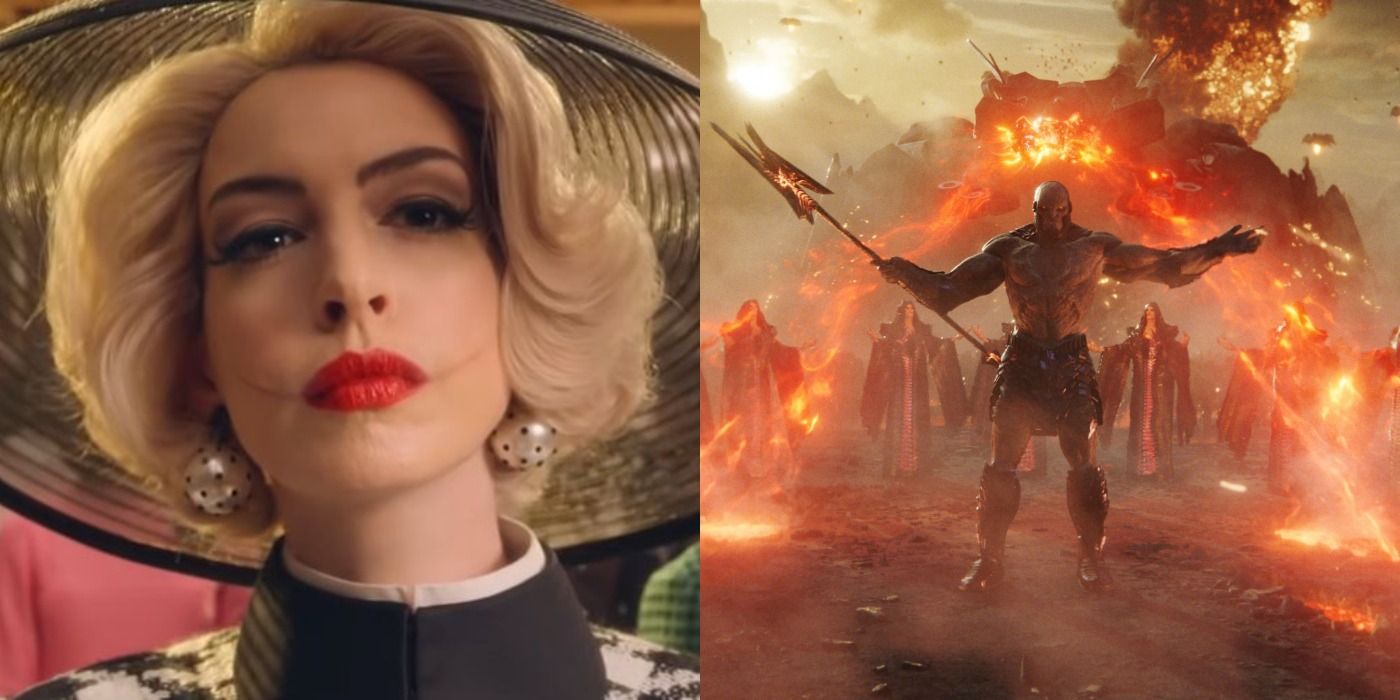 Split image of the Grand High Witch in The Witches and Darkseid in Zack Snyder's Justice League