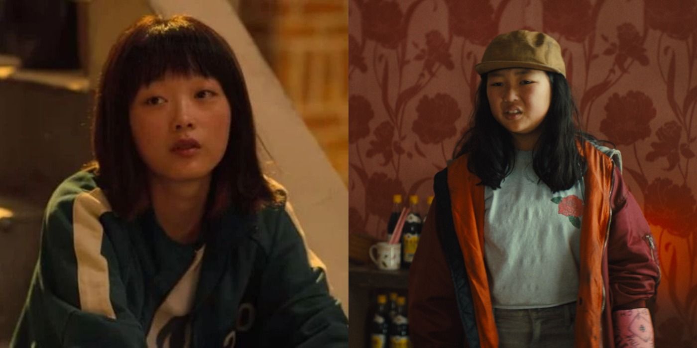 Split image showing Ji-Yeong in Squid Game and Cassandra Cain in Birds of Prey