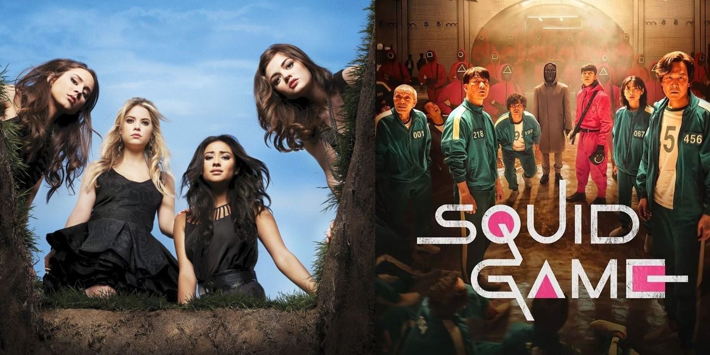 Squid Game and Pretty Little Liars Promo Photos side by side