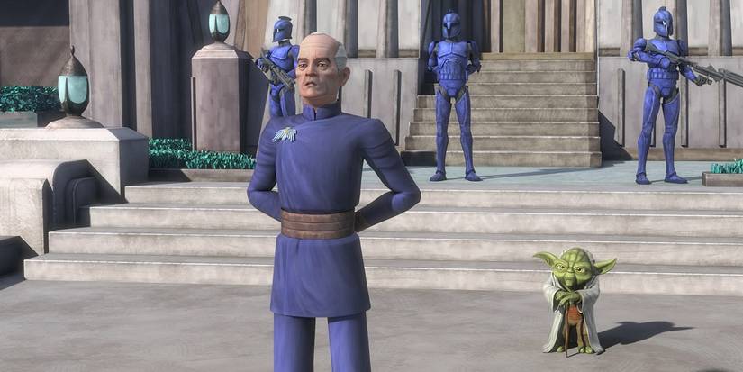 Chancellor Valorum and Yoda from Star Wars: The Clone Wars
