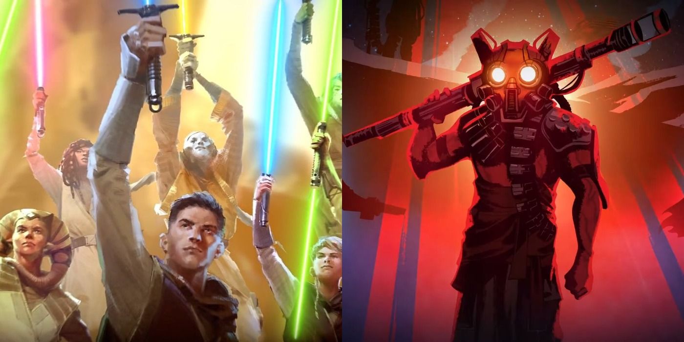 Two side by side images from Star Wars: High Republic.