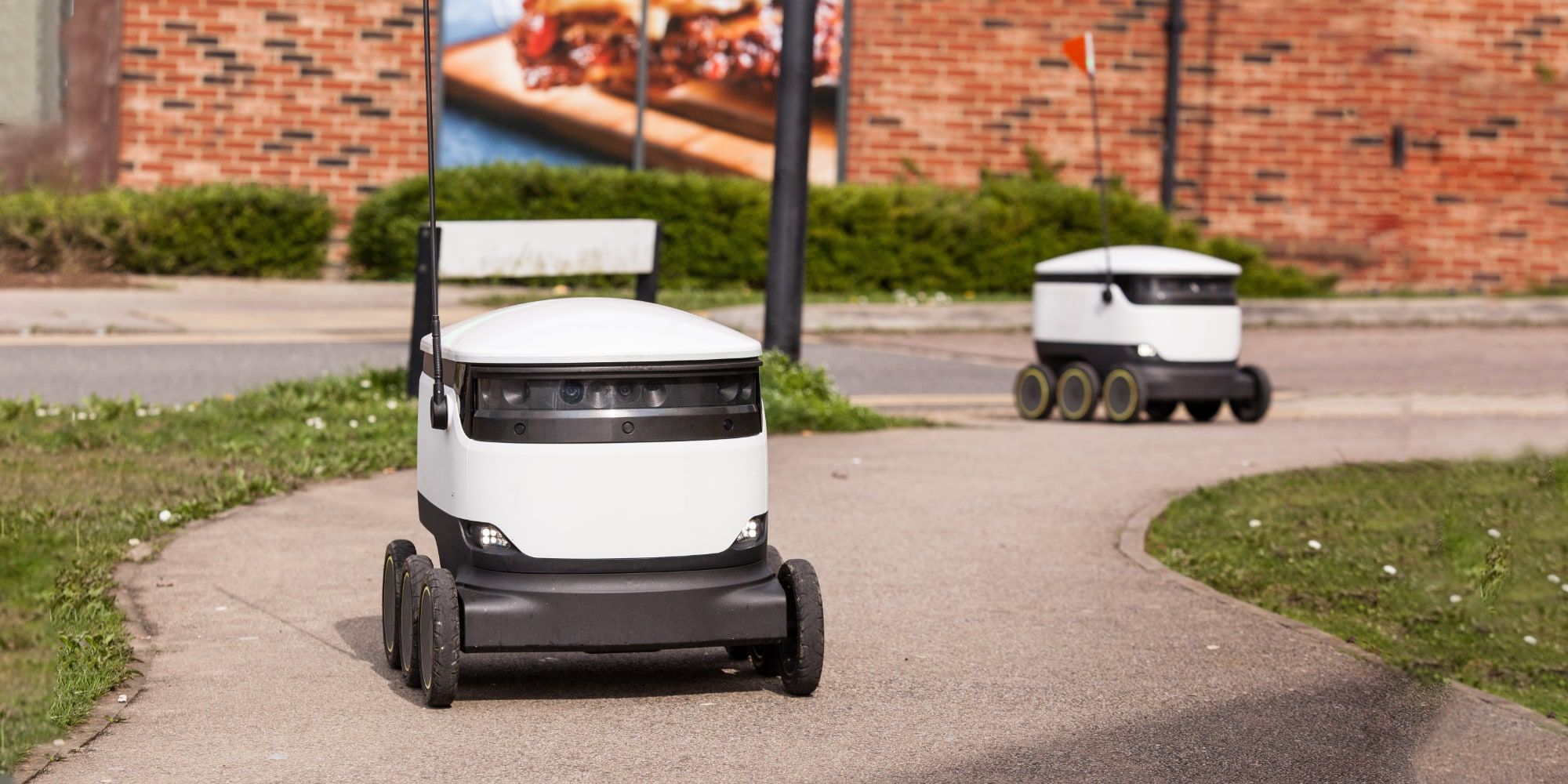 Starship Delivery Robot In Milton Keynes UK Sidewalk