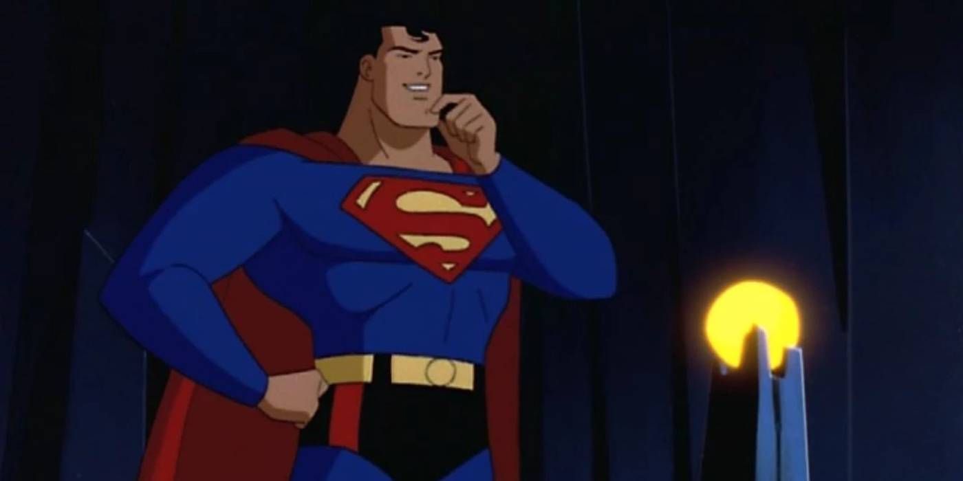 Superman makes a ohone call in Superman The Animated Series pic