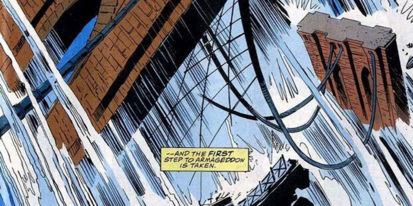The Brooklyn Bridge collapses in the Avengers comics