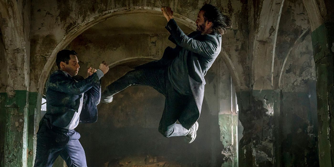 Neo kicks Smith in The Matrix: Resurrections