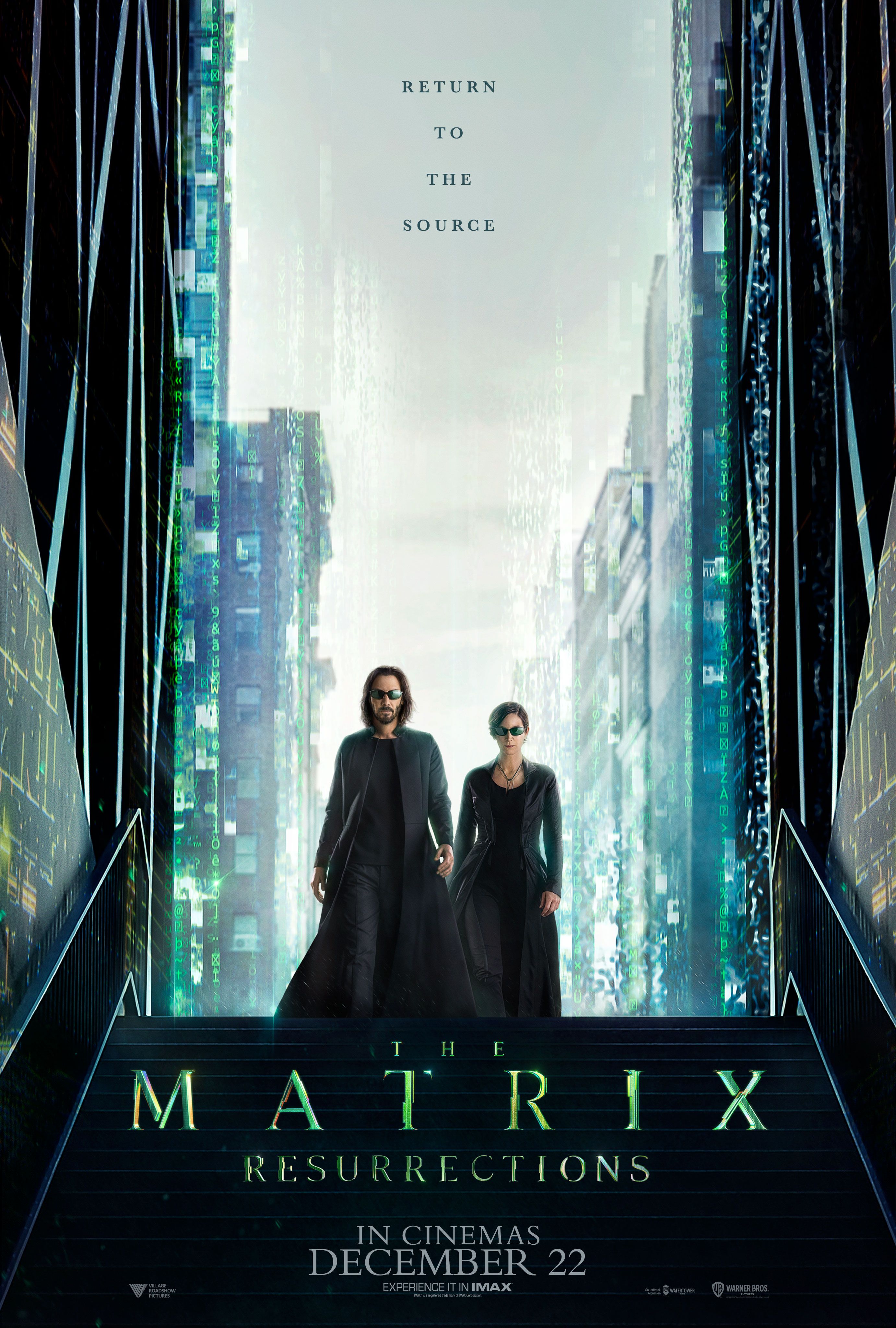 The Matrix Resurrections poster Neo Trinity Keanu Reeves Carrie-Ann Moss