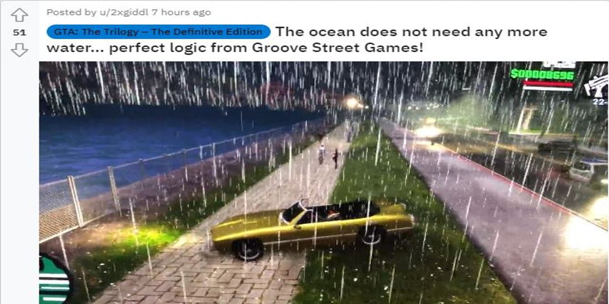 Grand Theft Auto Remaster Trilogy Reddit post.