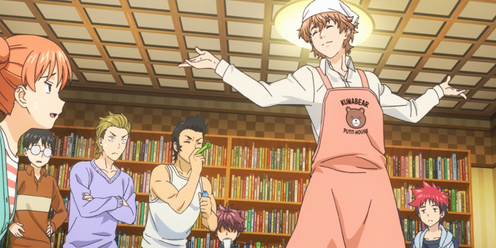 Shoji folds arms in the background on Food Wars