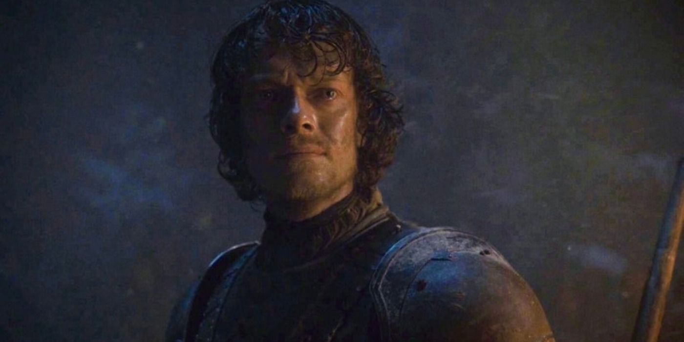 Theon como ele está prestes a se sacrificar contra o Rei da Noite na 8ª temporada