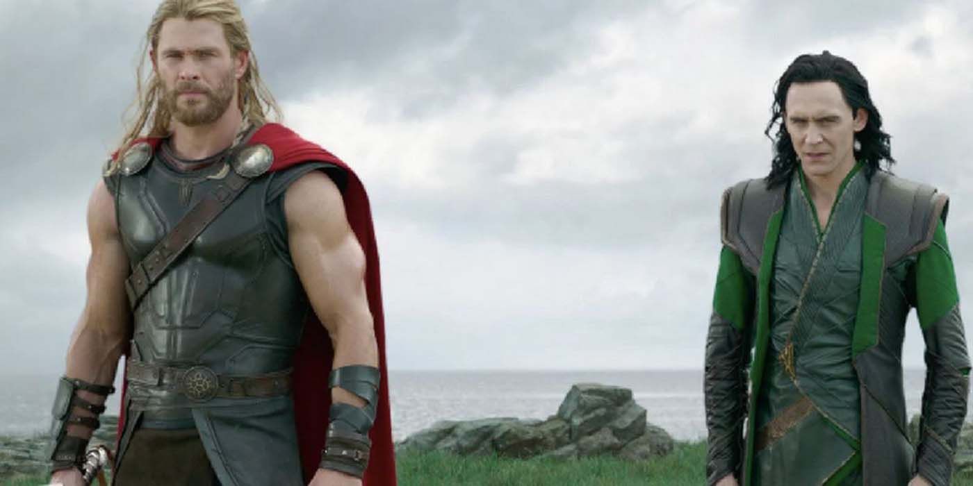 Thor and Loki greet Odin in Thor Ragnarok.