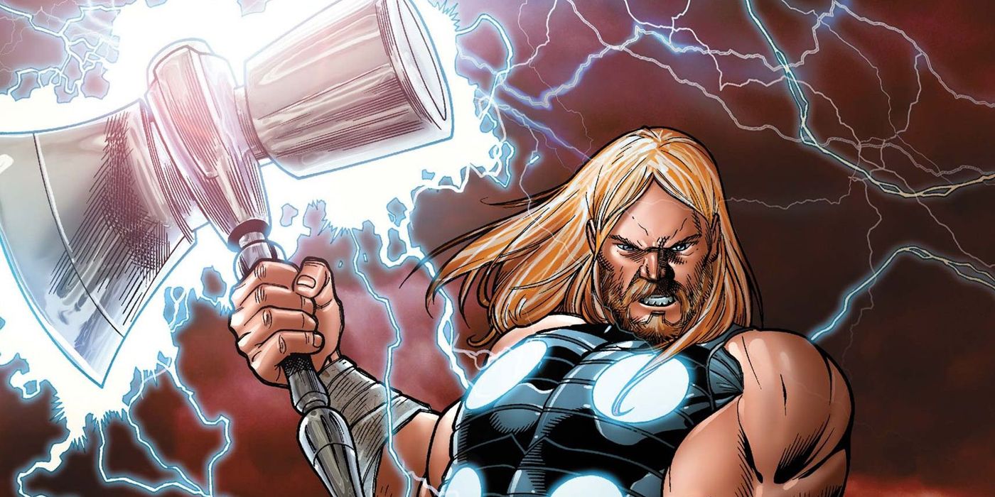 Thor wielding Stormbreaker in battle