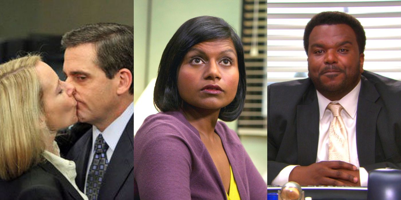 Three side by side images of the cast of The Office