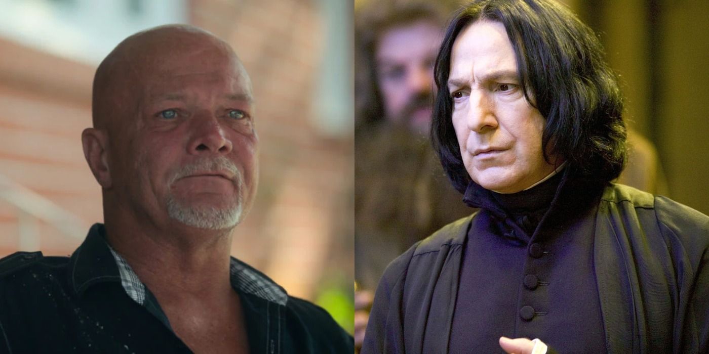 Split image showing Allen Glover in Tiger King and Severus Snape in Harry Potter