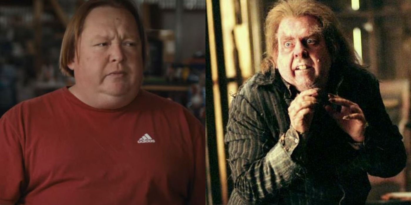 Split image showing James Garretson in Tiger King and Peter Pettigrew in Harry Potter and the Prisoner of Azkaban