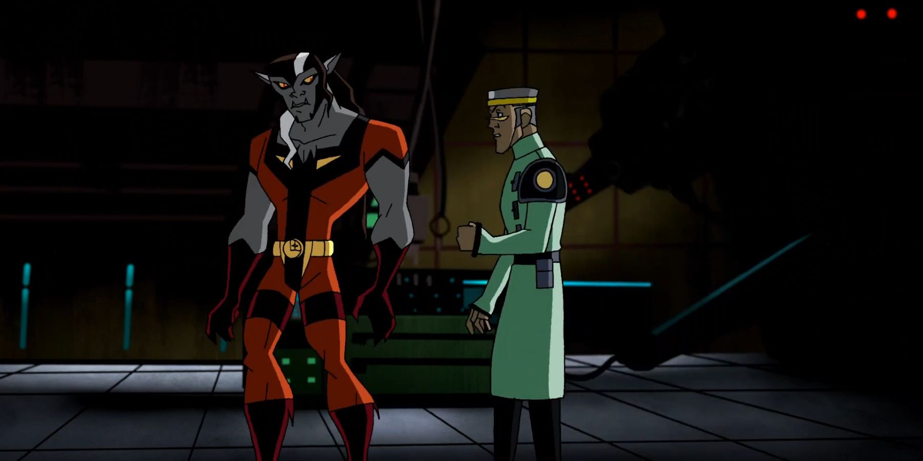 Timber Wolf confronting his father in The Legion Of Superheroes