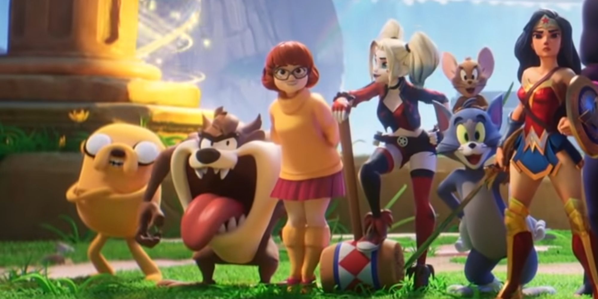 Velma Dinkley in the group shot of the roster in MultiVersus 1