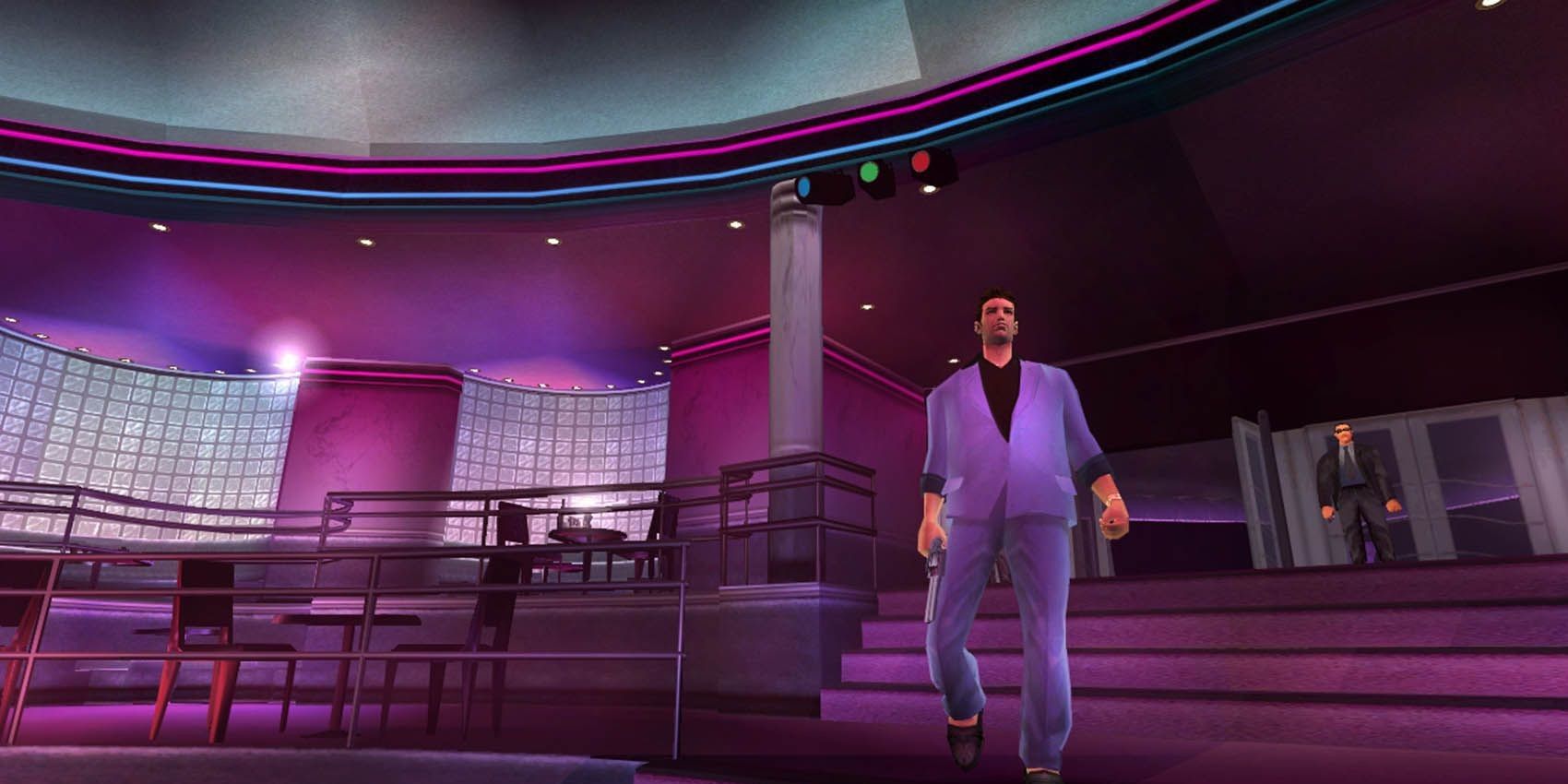 Vice City&rsquo;s Tommy Vercetti walking in the Malibu Club