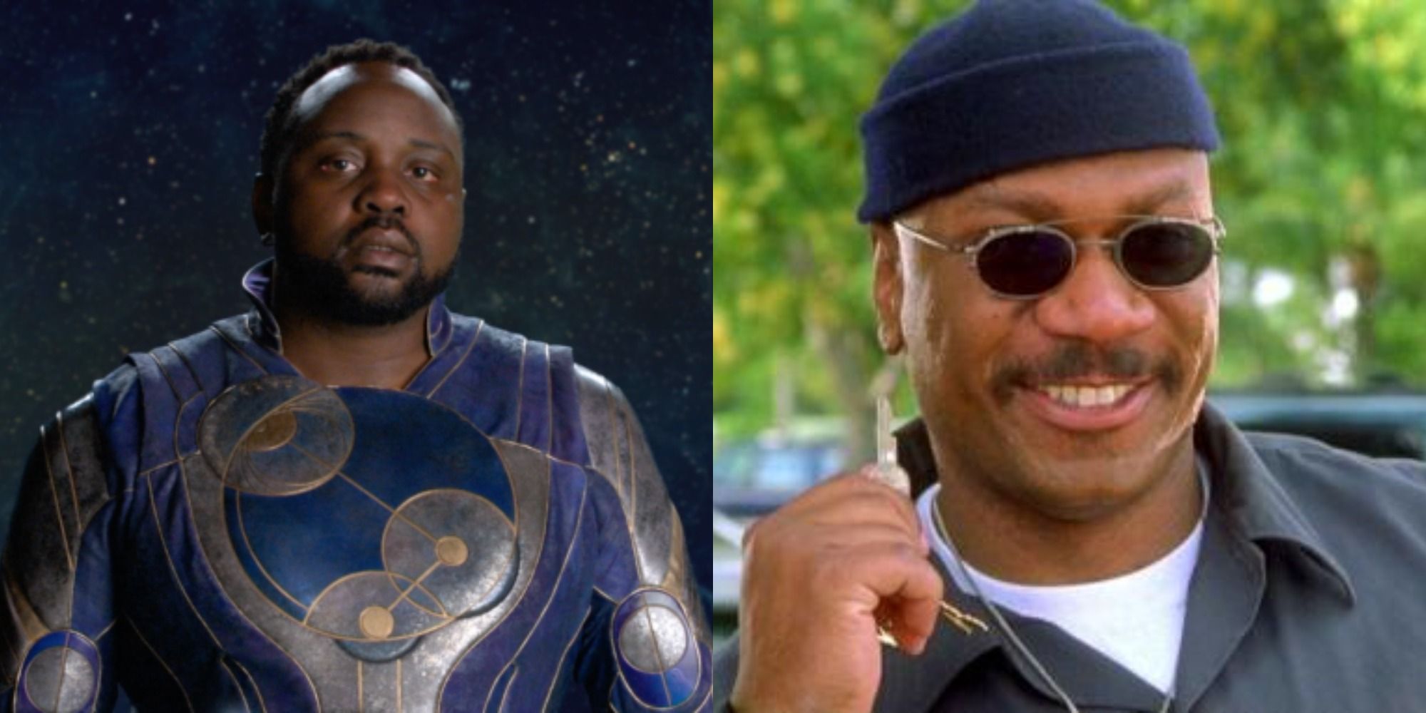 Split image of Brian Tyree Henry as Phastos in Eternals and Ving Rhames in Out of Sight