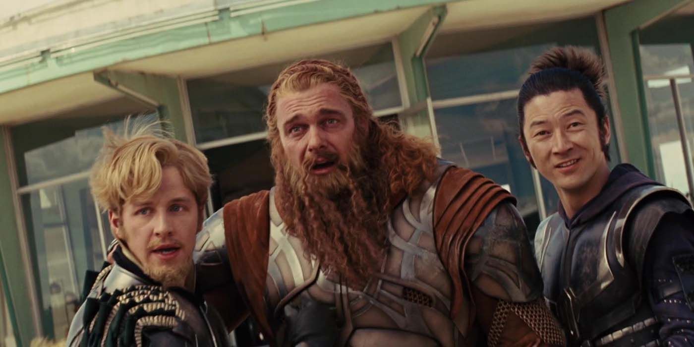 Warriors Three outside the diner in Thor