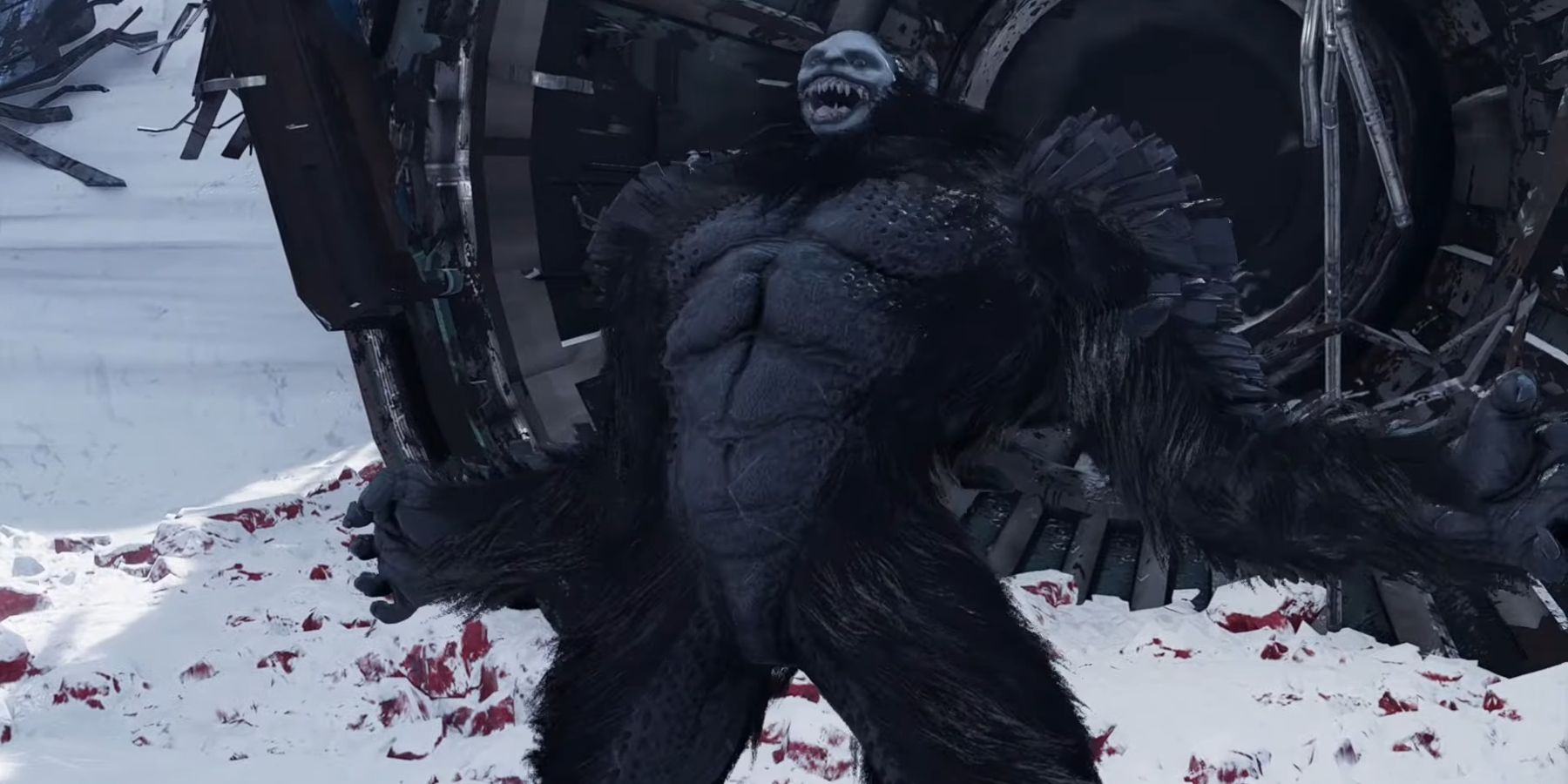 Wendigo Alpha letting out a battle cry in Marvel's Guardians Of The Galaxy.