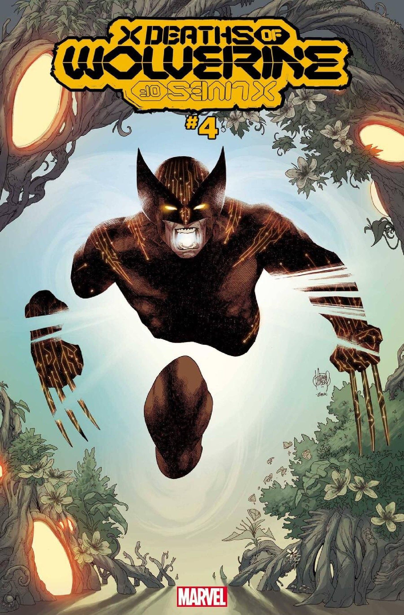 Wolverine x lives of wolverine x deaths of wolverine tldr vertical techno-organic virus phalanx 4