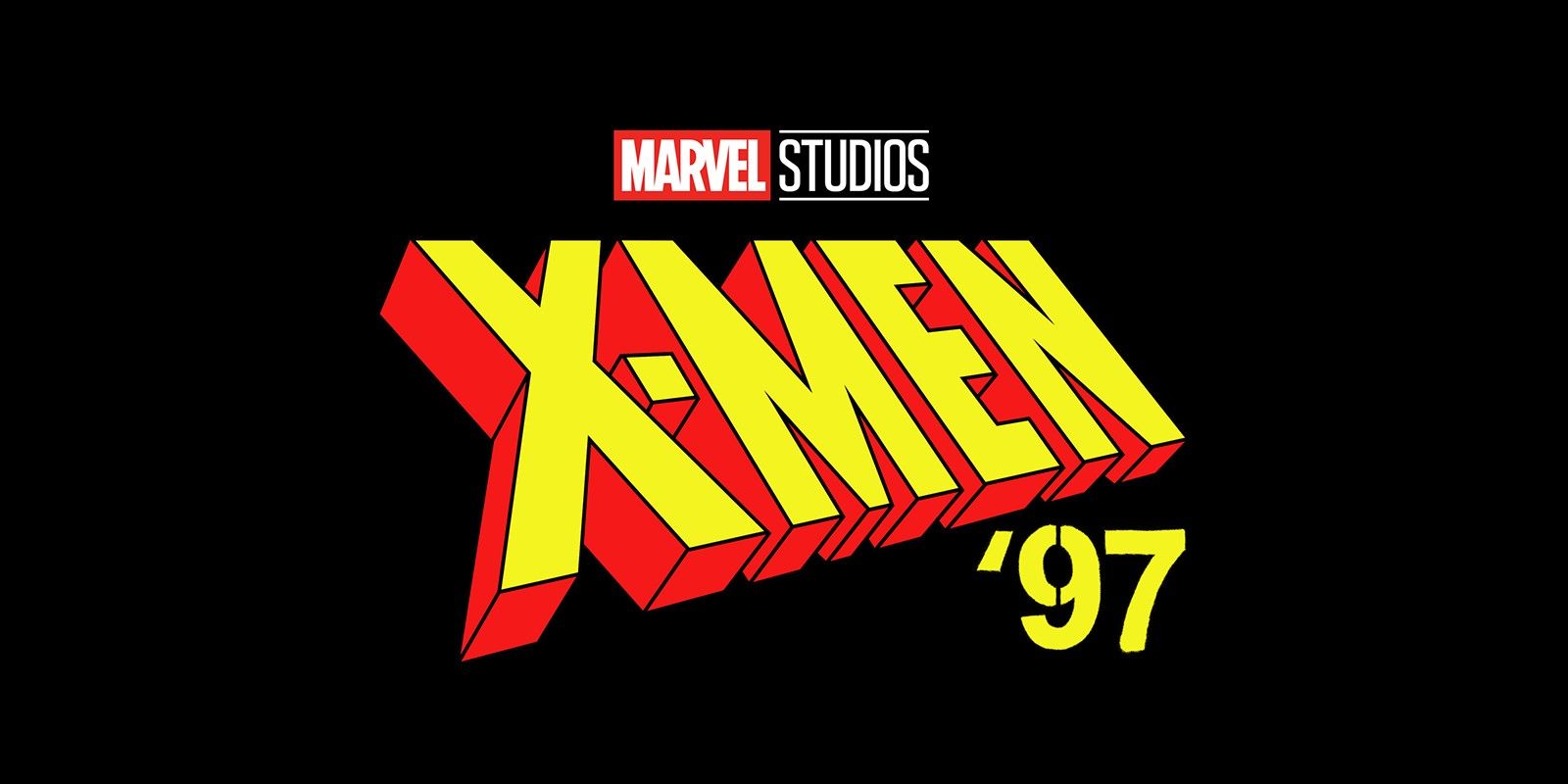 The X-Men '97 logo on a pure black baground.