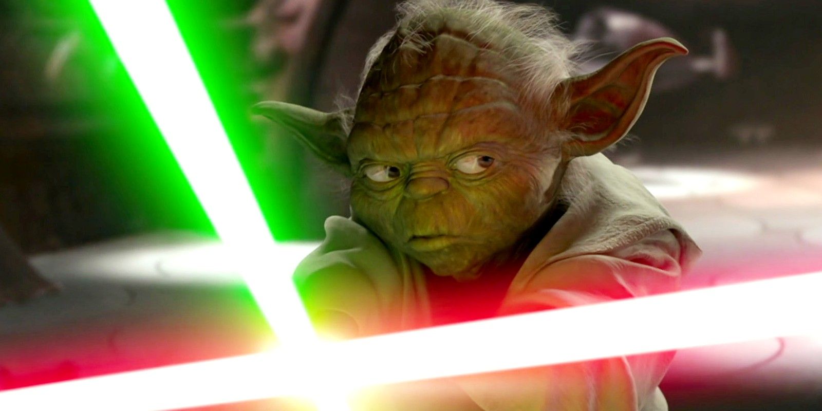 Yoda With Lightsaber in Attack of the Clones