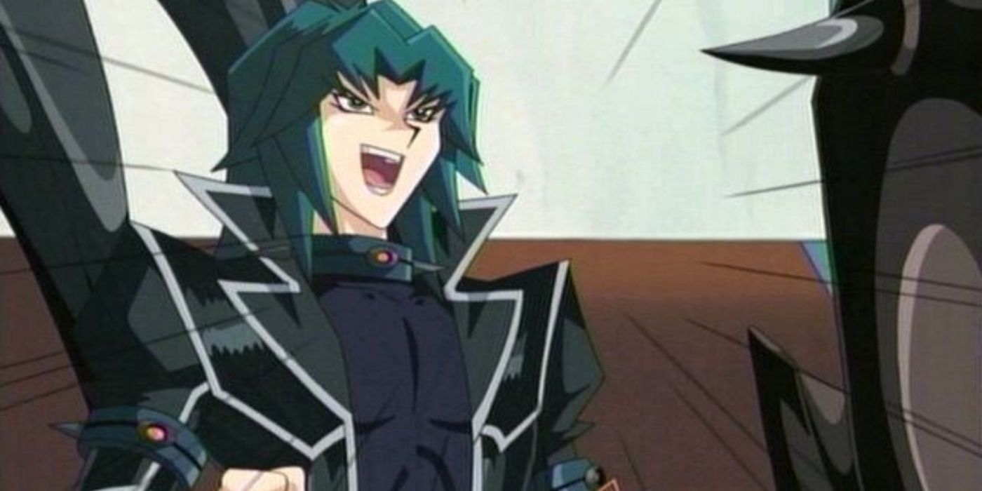 Zane smiling while in a duel in Yu-Gi-Oh! GX