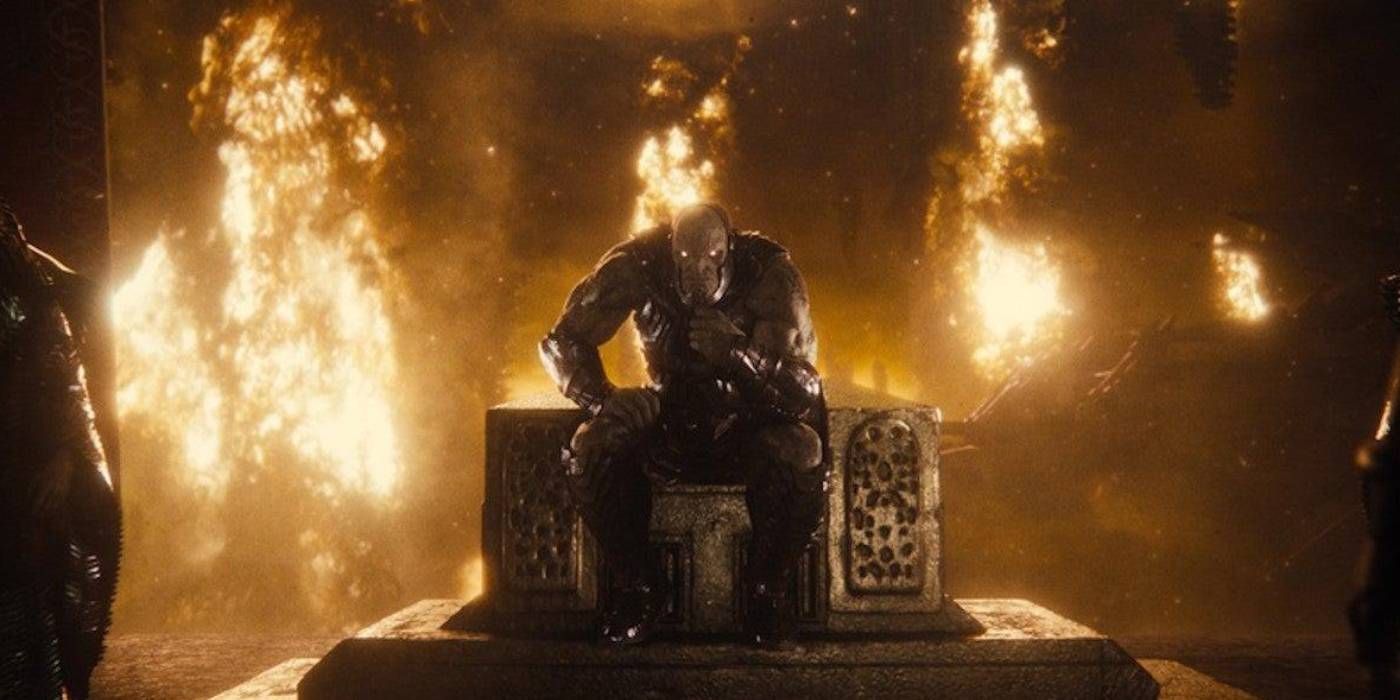 Darkseid on his throne in Zack Snyder's Justice League